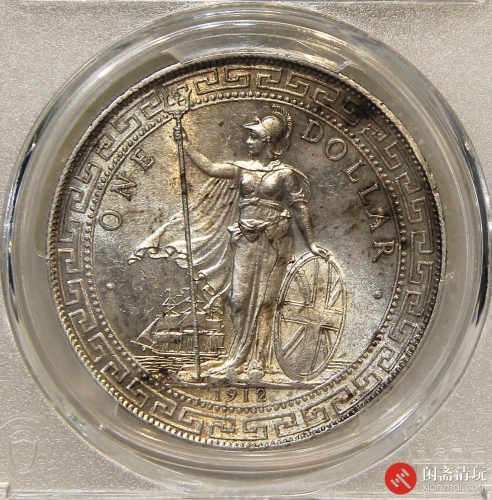 1912年B版英属站人壹圆贸易银币