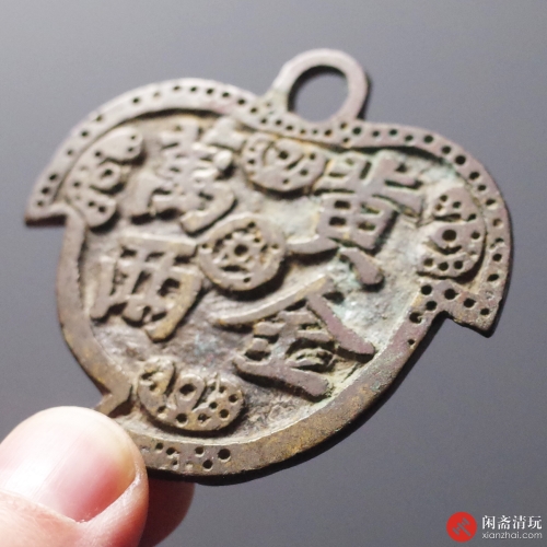 清 招财进宝挂花 黄金万两